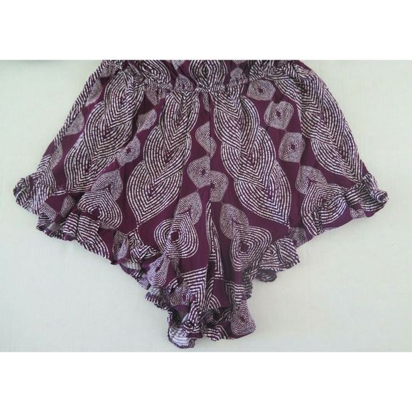 Anthropologie RADIO FIGI Sz LARGE Majorelle Sokally Romper Swim Cover Up Marsala - Picture 6 of 7